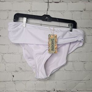 Women's Hipster Ruched Mid Waist Bikini Bottoms XL